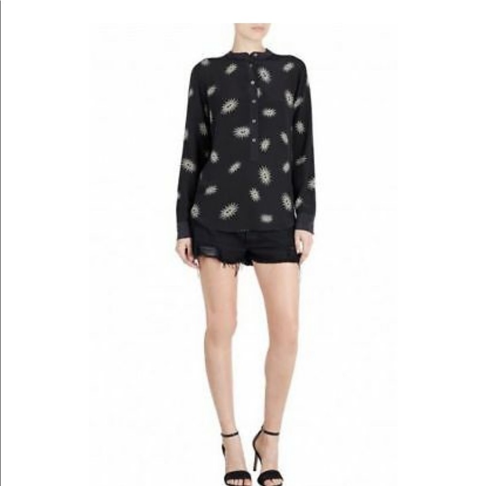 Equipment Ava silk black blouse size small